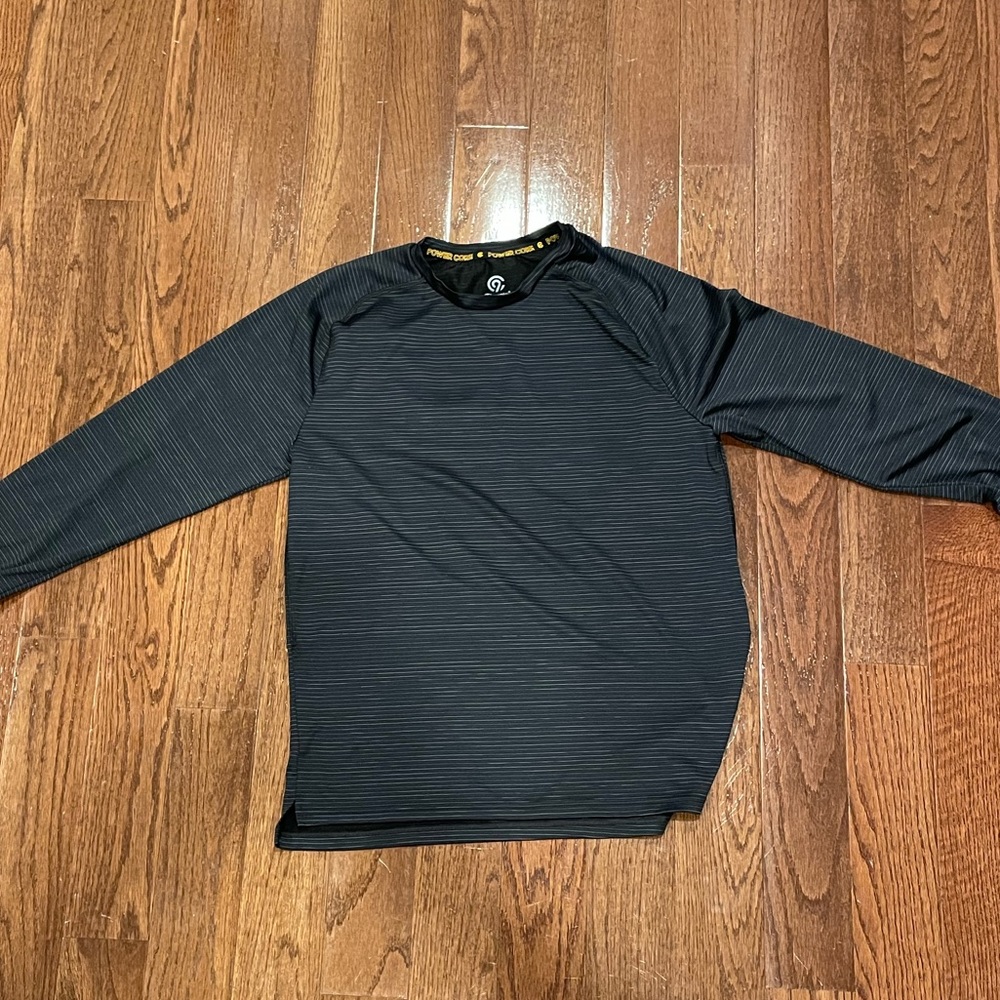 Mens champion black striped long sleeved active tee